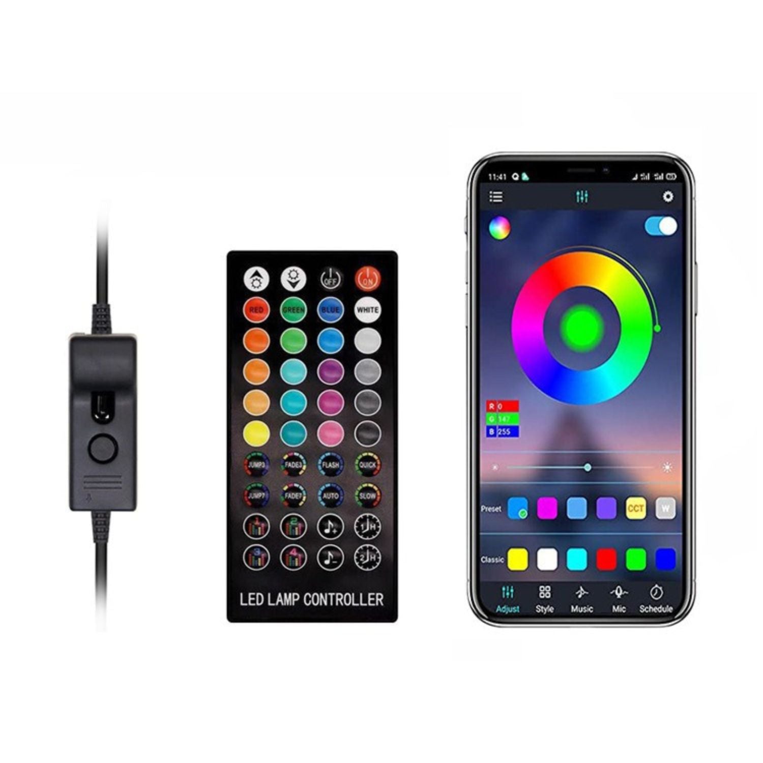 slimme aquariumverlichting met app besturing en kleurenwiel